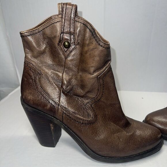 Jessica Simpson Women's Cavett Brown Leather Booties Size 7.5 - Picture 8 of 12